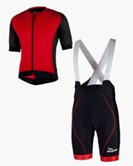 EQUIPACION ROGELLI RECCO T-XL ROJO/NEGRO CORTO